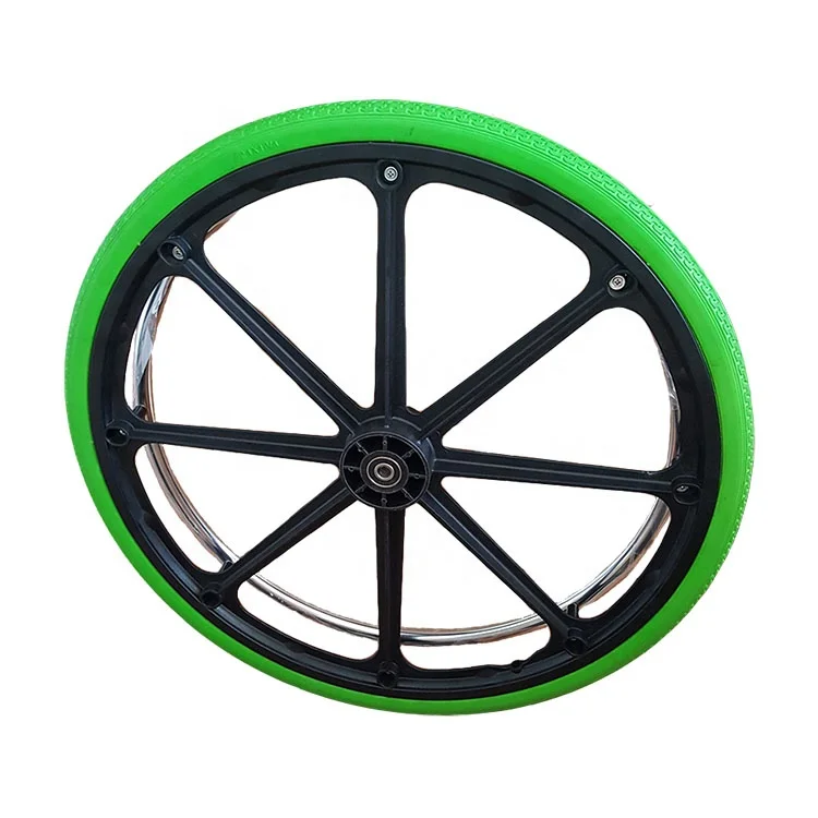 24x1 3/8 solid polyurethane foam wheelchair rear wheel 24 inch