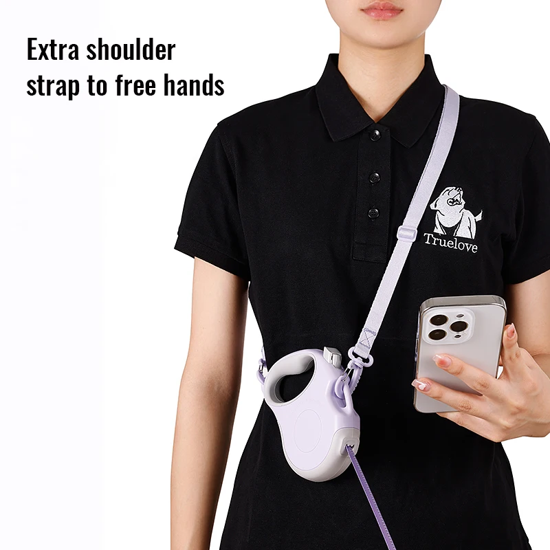 Truelove 5M High-Visibility Adjustable Extendable Dog Leash with Hands-Free Shoulder Harness