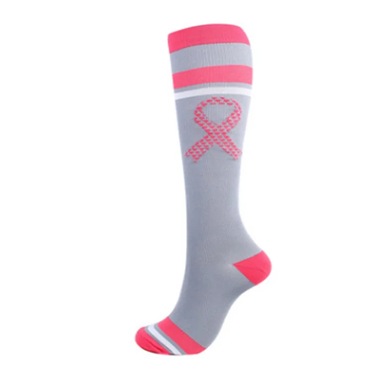 JX-II-0763 pink ribbon socks breast cancer awareness socks pink breast cancer socks
