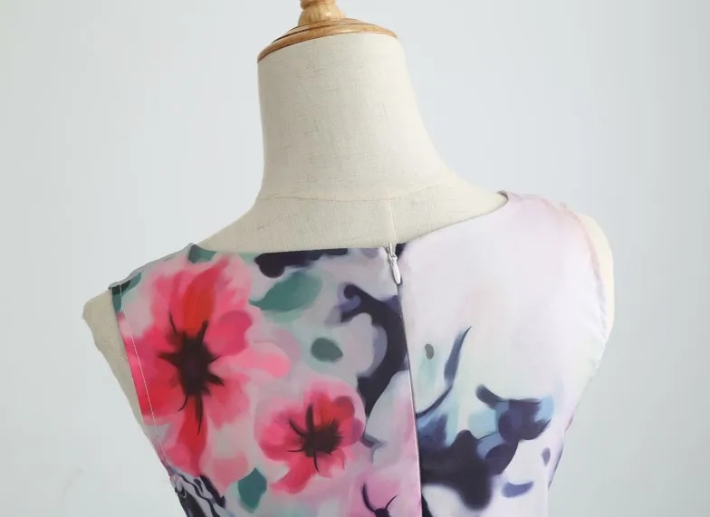 Elegant Classic vintage dresses retro 1950s 60s O Neck Printed Floral A Line Casual dresses With Belt Big Hem Party Dresses