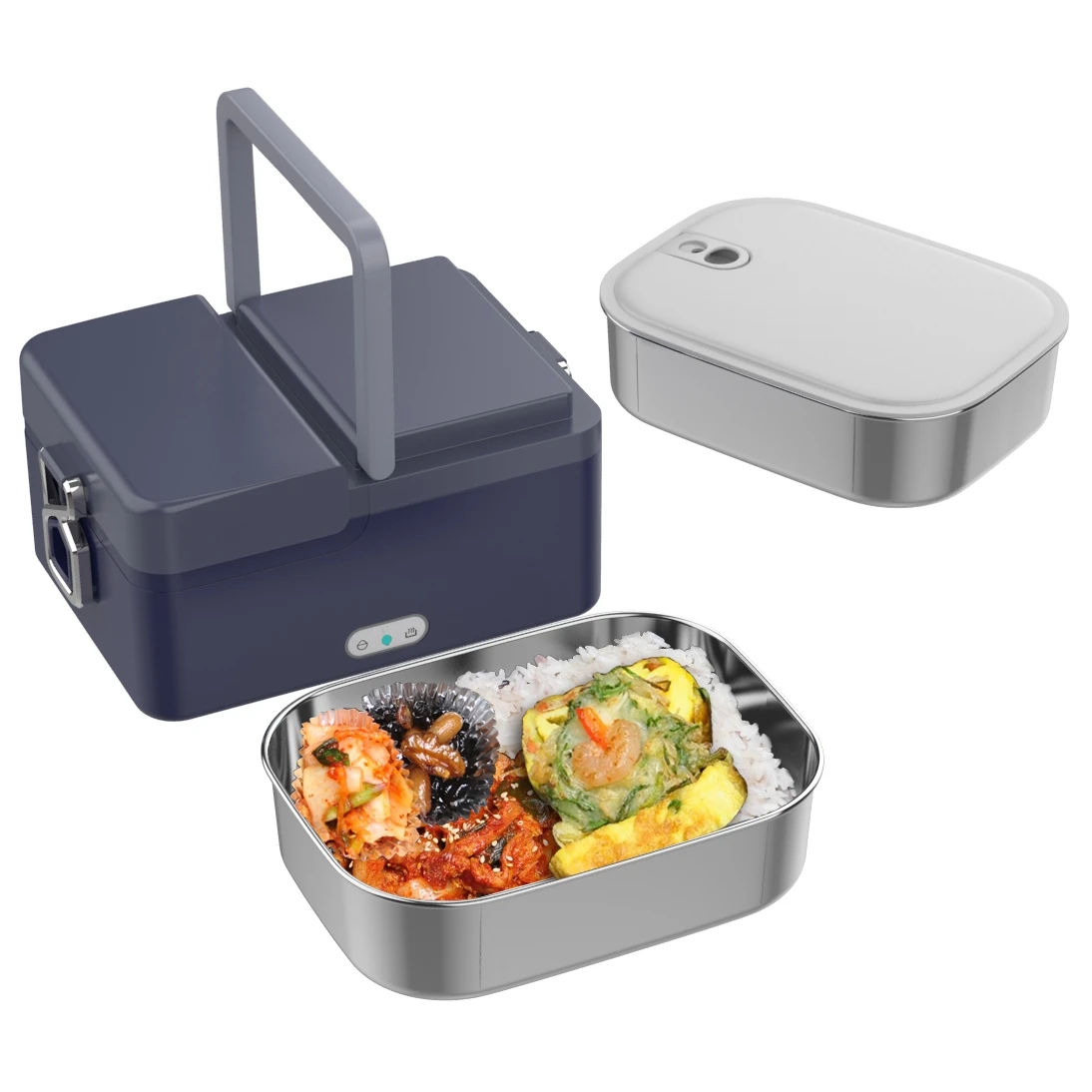 Electric Lunch Box 1.5L Thermal Food Warmer Portable Food Heater With 304 Stainless Steel Container For Car And Home