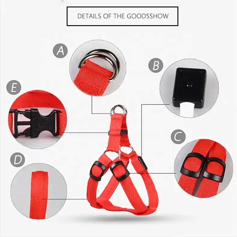 Wholesale Rechargeable Light Up Dog Belt Adjustable Vest Chest LED Pet Dog Harness