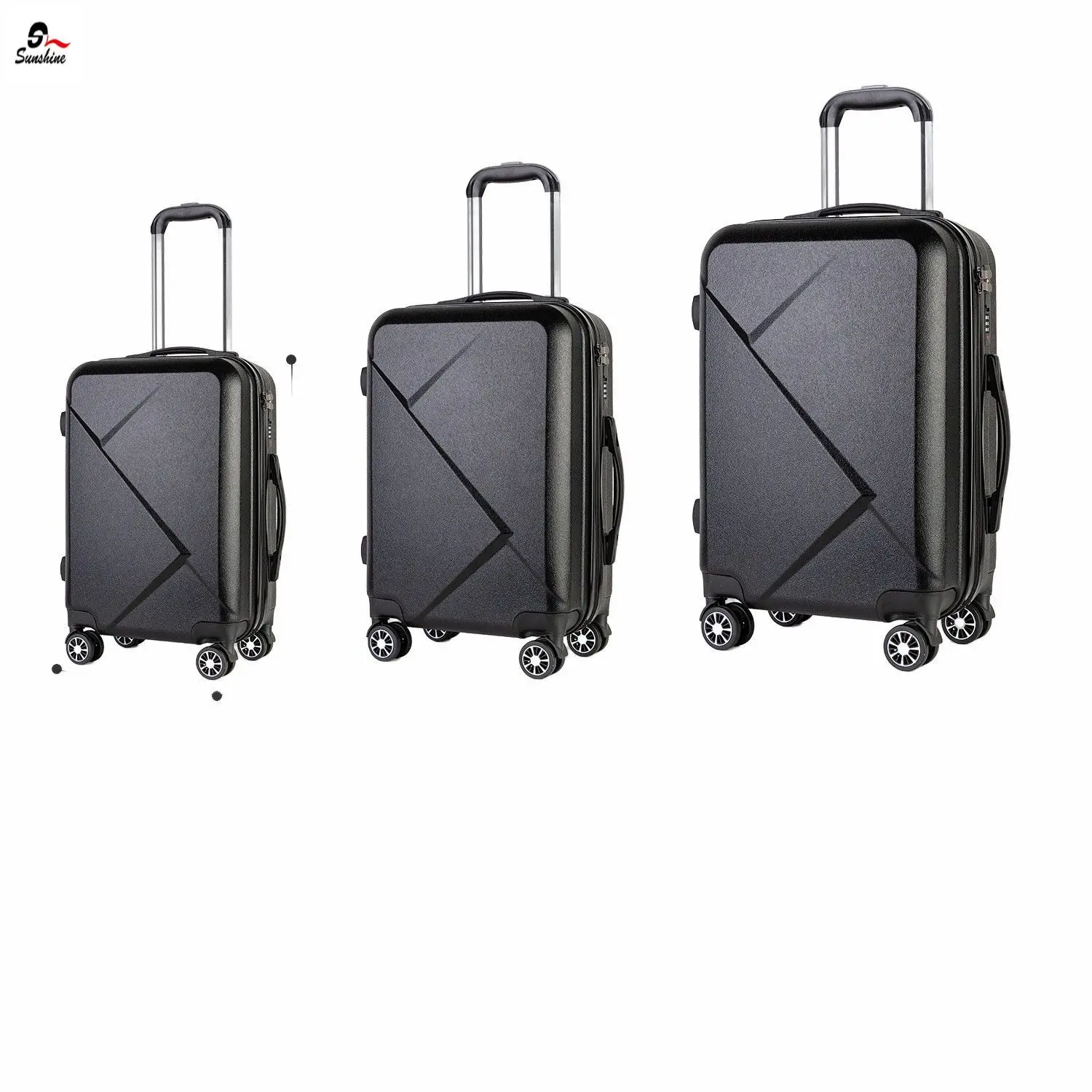 Abs 360 Degree Hard Side Travel Style Suitcases Trolley Luggage Bag Set