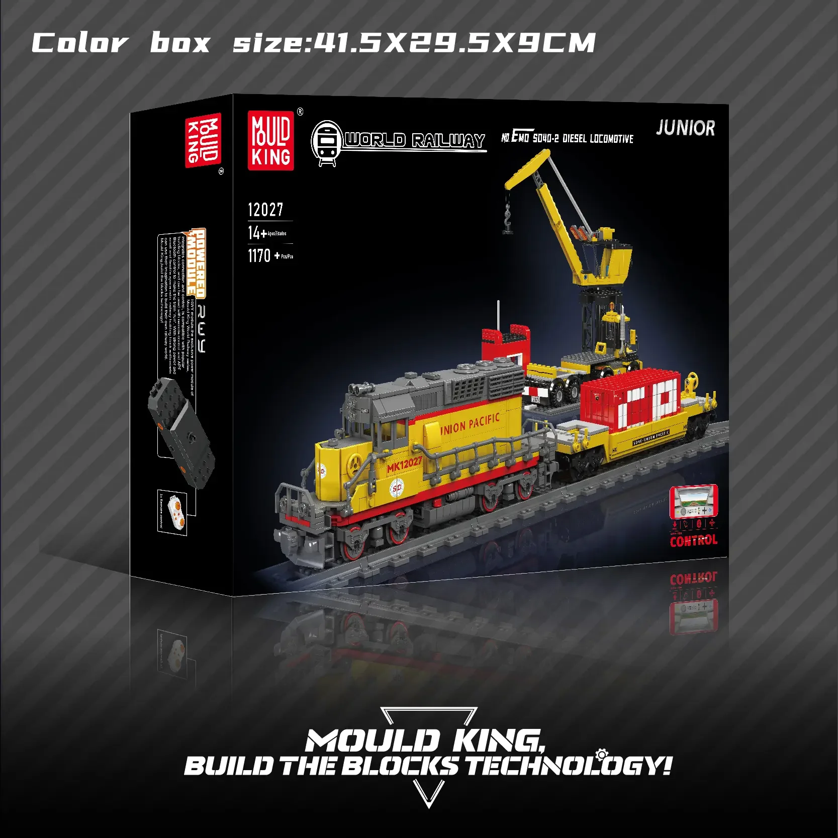 Формы King 12027 моторизованный SD40-2 тепловозик модель поезда высокотехнологичный пульт дистанционного управления железная дорога конструктор развивающие игрушки