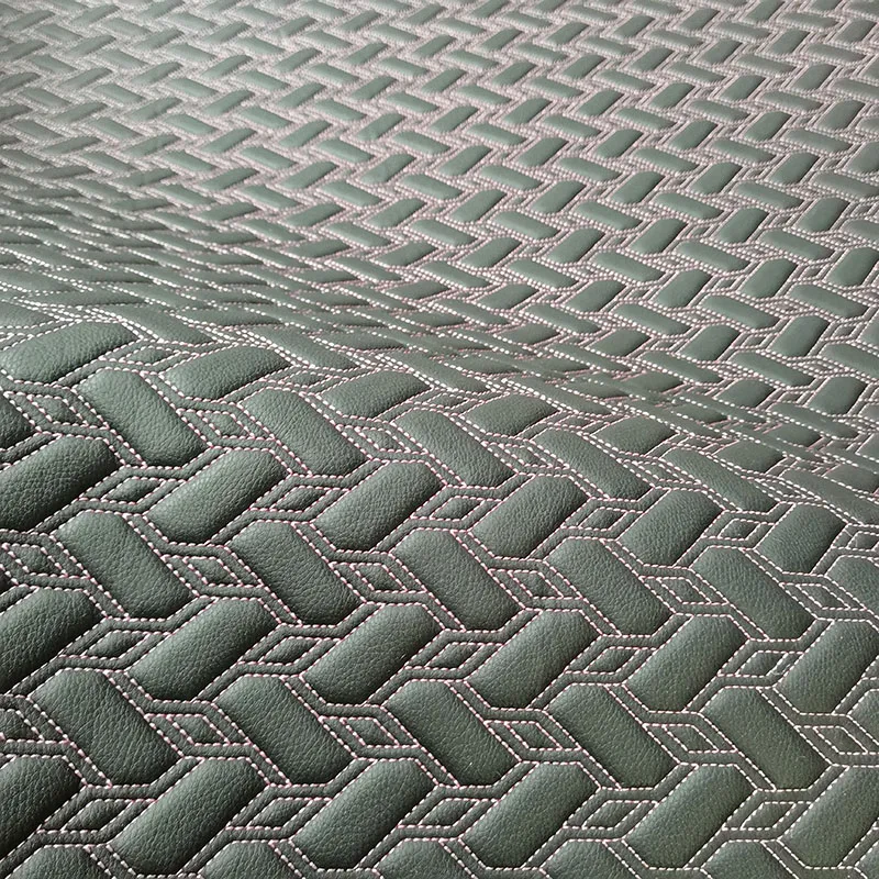Hot sales Embroidered Automotive Leather Embroidery Quilted leather for car mat and car seat cover and car floor upholstetry