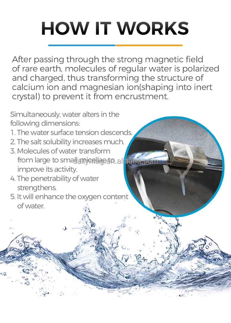 10800 Gauss Magnetic Water Softener Pipeline Water Cleaner Drinking Water Treatment