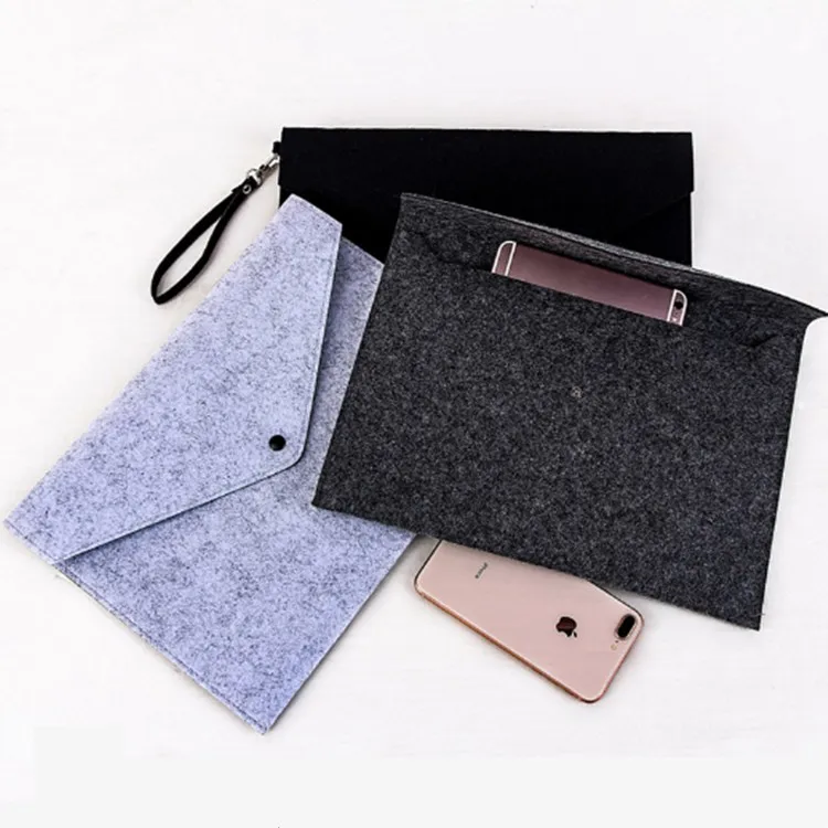 High Quality Business Information Organizer A4 Briefcase Minimalist Felt Document Bag Pouch Protective Case Accessories Supplies