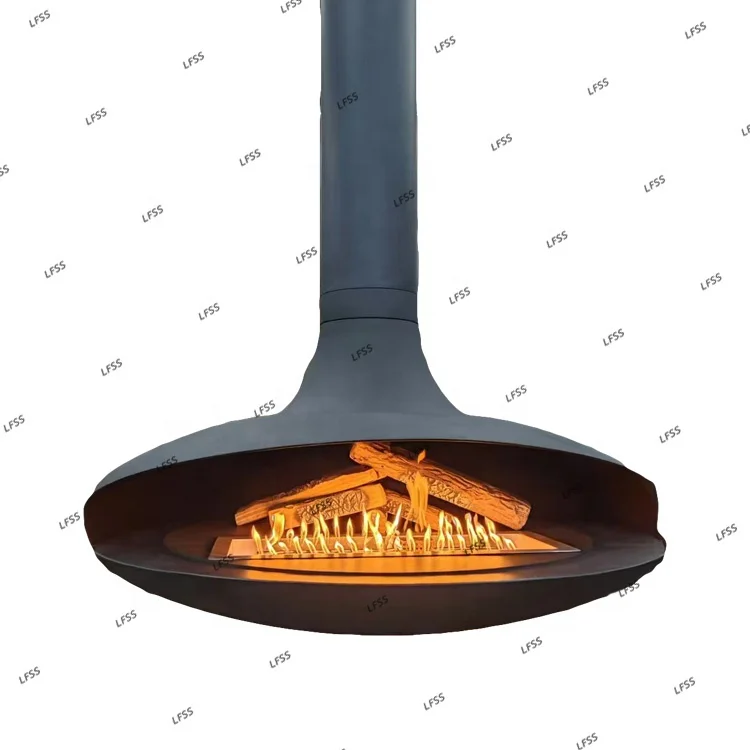 High Level Propane Remote Control Ignition Roof Mounted Indoor Decorative Gas Burning Suspended Fireplace Stove
