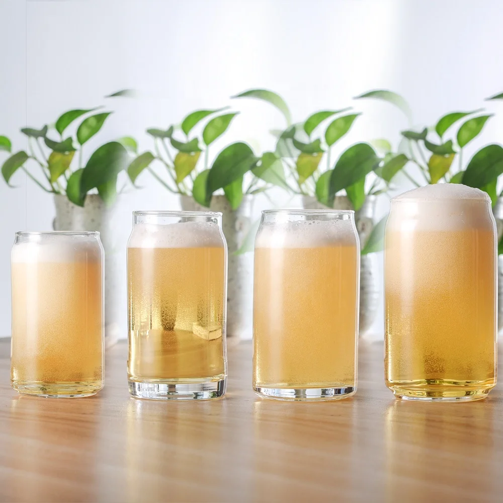 Free sample wholesale promotional printed pint craft beer can shaped beer cans glasses beer glass can