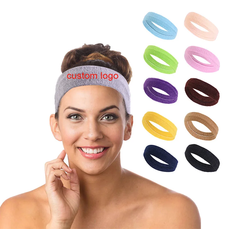 Sweatband Headband Terry Cloth Moisture Wicking for Sports Tennis Gym Work Out