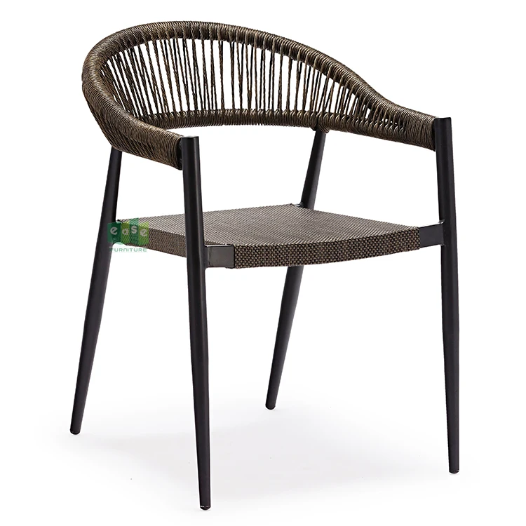 (E7071A) UV resistant patio furniture outdoor rattan rope garden chair comfortable