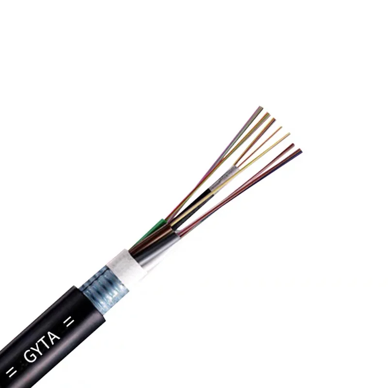 12/24/36/48/72/96 core armoured SM fibra optica cable GYTA for outdoor duct fiber cable