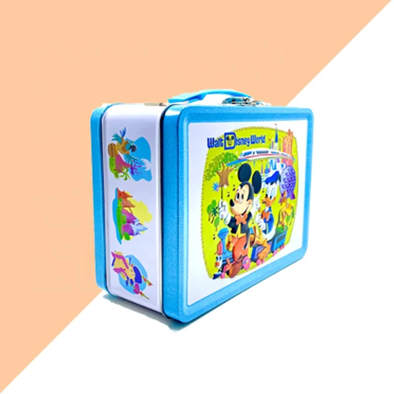 Пищевая прямоугольная жестяная коробка, упаковка для печенья, жестяная банка, коробка для ланча