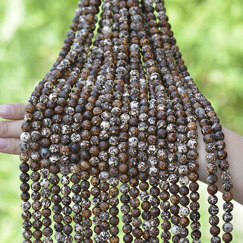 Cliobeads 8mm Brown frosted Tibetan dzi Agate round beads for jewelry making natural loose gemstones