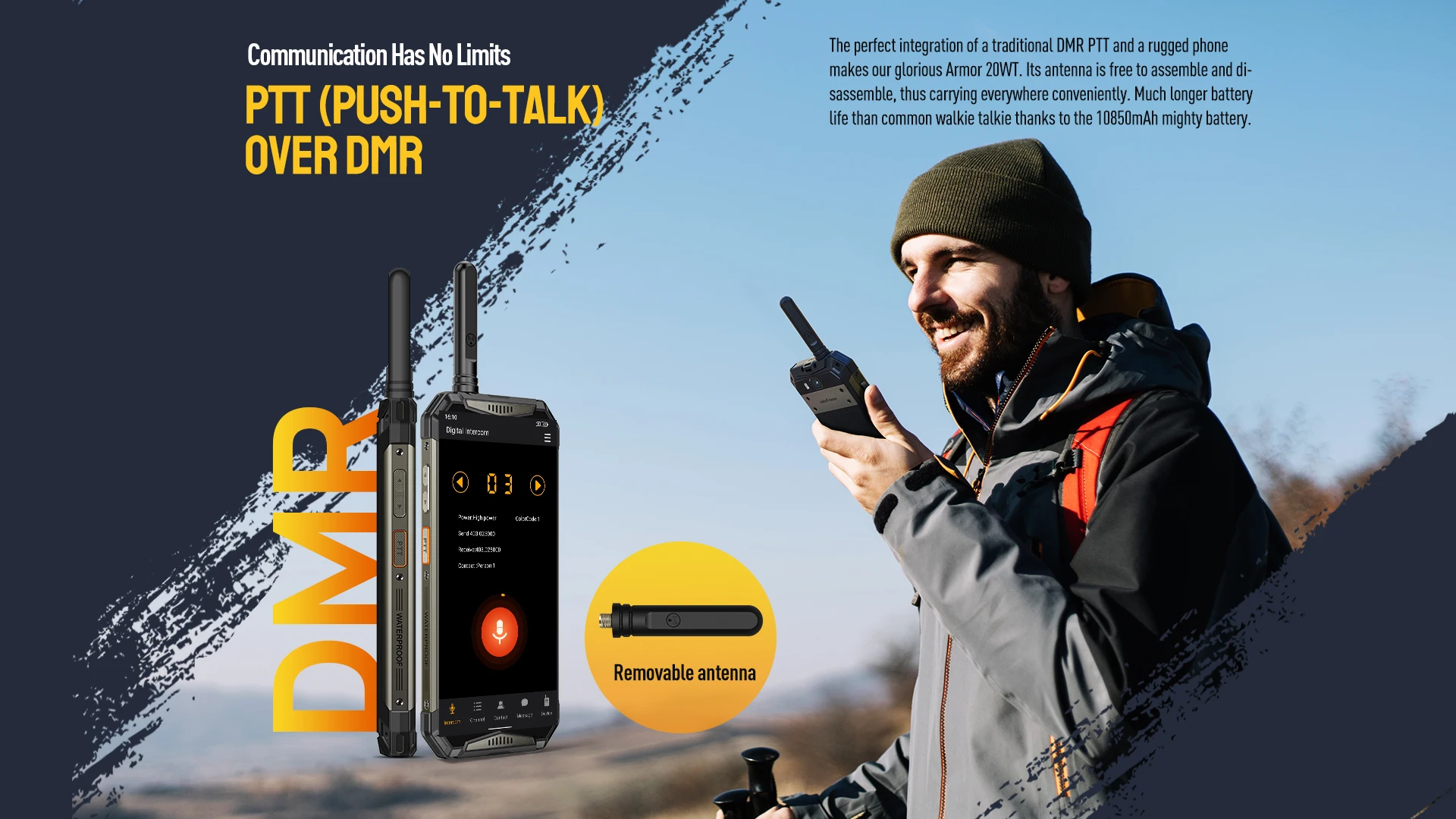 Новая Броня 20WT DMR UHF + POC сетевое радио с аккумулятором 10850 мАч прочный телефон 256GB 2TB 5 65 дюймов
