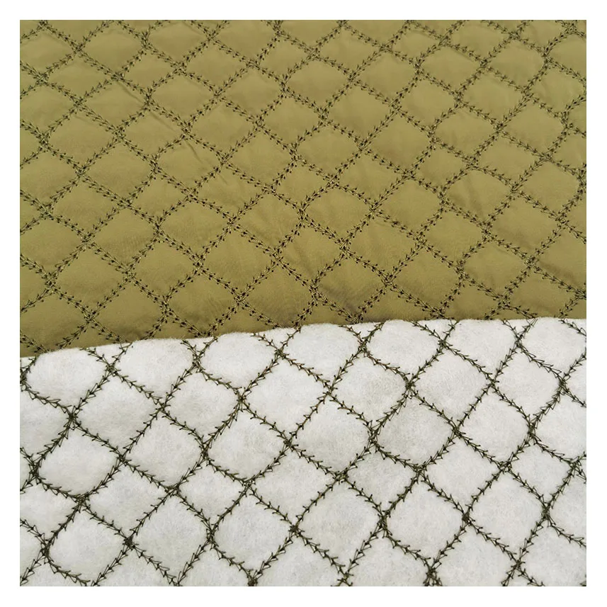 wholesale custom 50D cotton polyester memory diamond quilted fabric