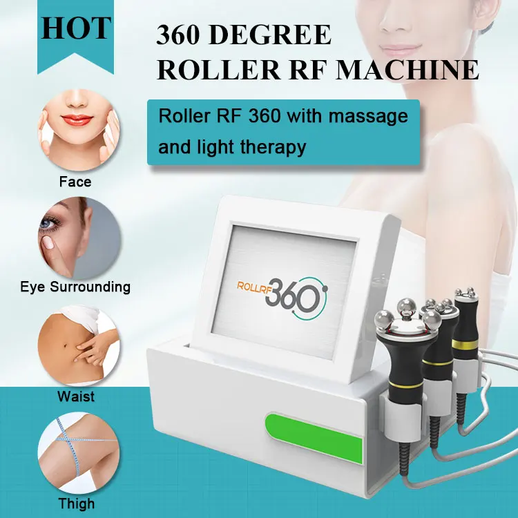 Radio Frequency Machine LED Light Therapy Roller rf 360 Rolling RF with three small middle big handle face body use