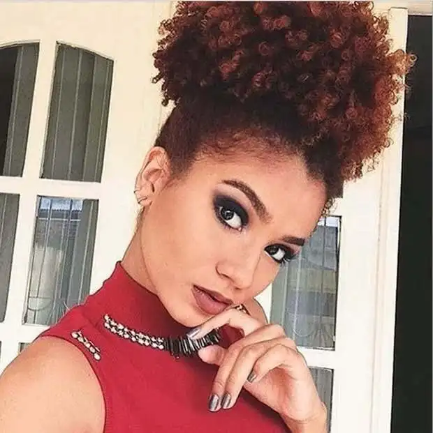 Синтетический шиньон, пучок волос, афро кудрявые кудри, Короткие кусочки волос, зажим для пучка