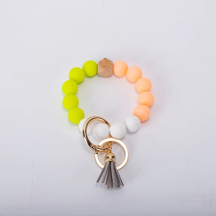 DIANJIN Llavero De Pulsera Custom 2021 силиконовые бусины брелки силиконовый браслет брелок