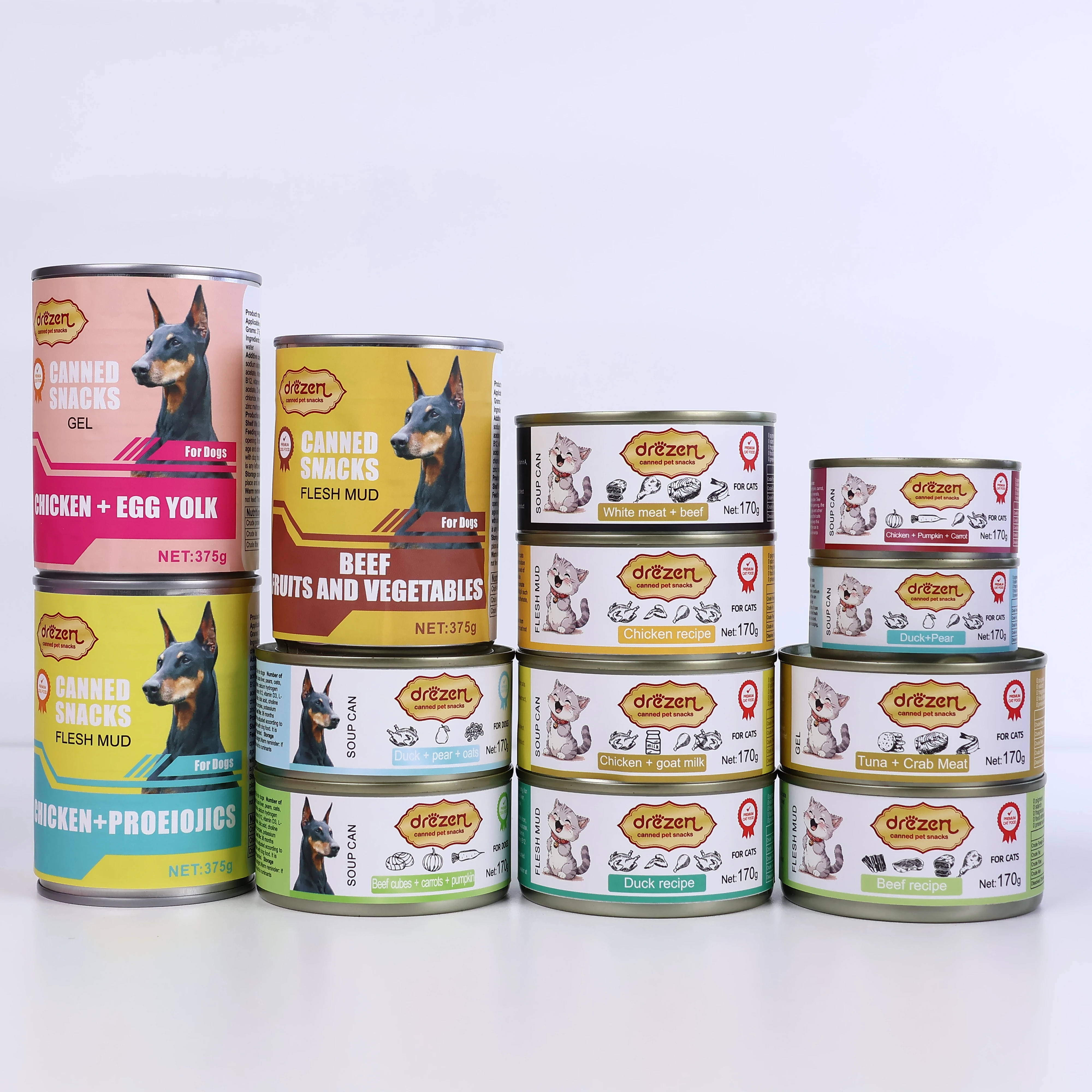 Canned soup for dogs of all ages duck + pear + oatmeal flavor made in China brand Drezen high-quality canned food