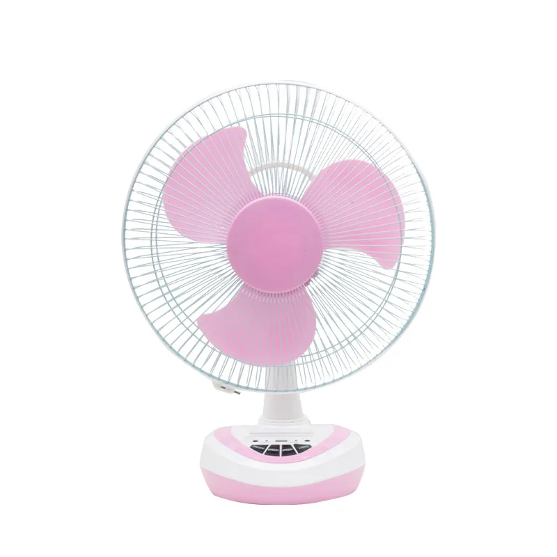 12 INCH 5 Wind Speeds AC/DC Led Emergency Desk Table Fan Useful Swing Function Rechargeable Fan