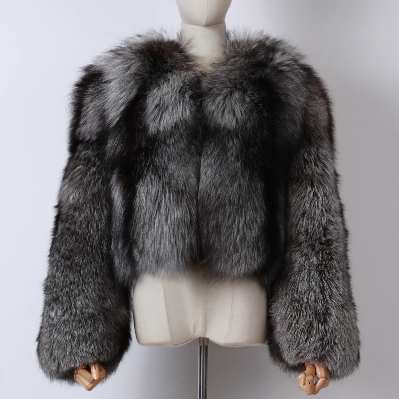 Winter Autumn Women Real Fox Fur Coat Short Natural Fur Jacket For Ladies