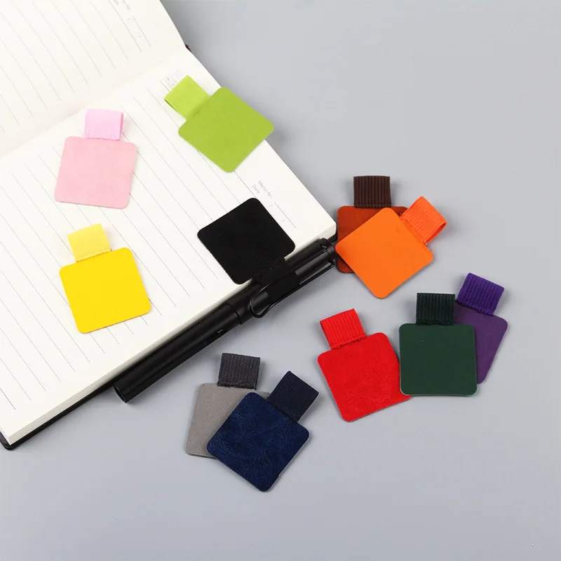 
Amazon hot selling notebook accessories self-adhesive leather pen holder stickers 