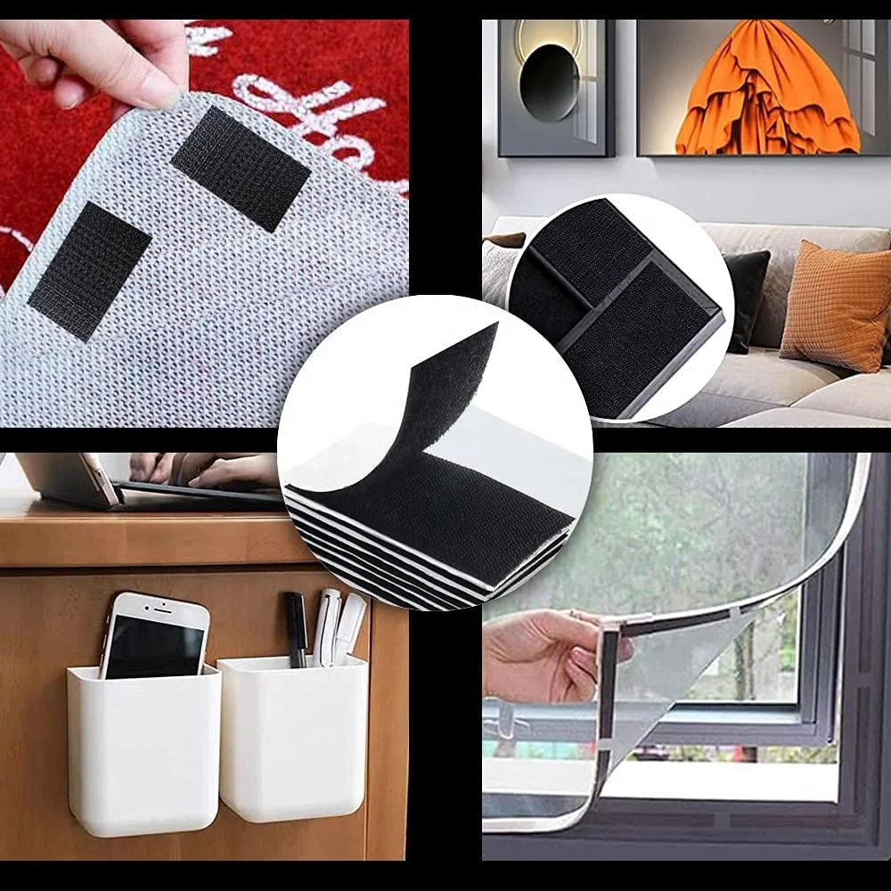 Strong Self Adhesive Hook and Loop Fastener Tape Nylon Sticker Adhesive Strips Glue Tape DIY Craft Accessories 16-150mm