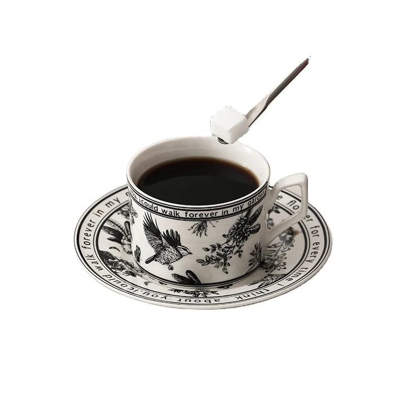 Half-Summer Flowers Small Fragrant Wind Ceramic Mug Set High-Value Coffee Cups Saucers Perfect Companion Afternoon Tea Wind Mugs
