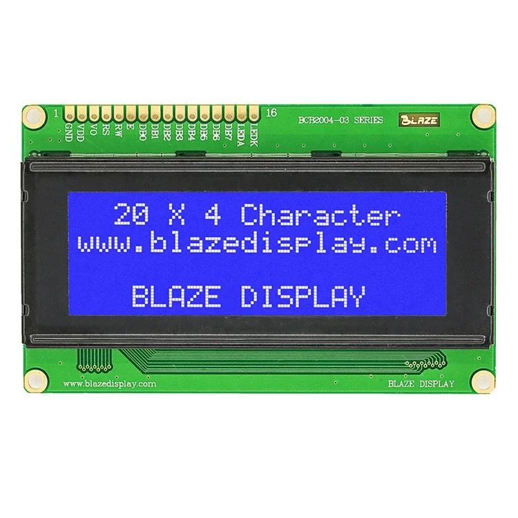 
Blue color 20 Characters * 4 Lines 2004 LCD LCM Displayyellow green background character 20x4 COB module 
