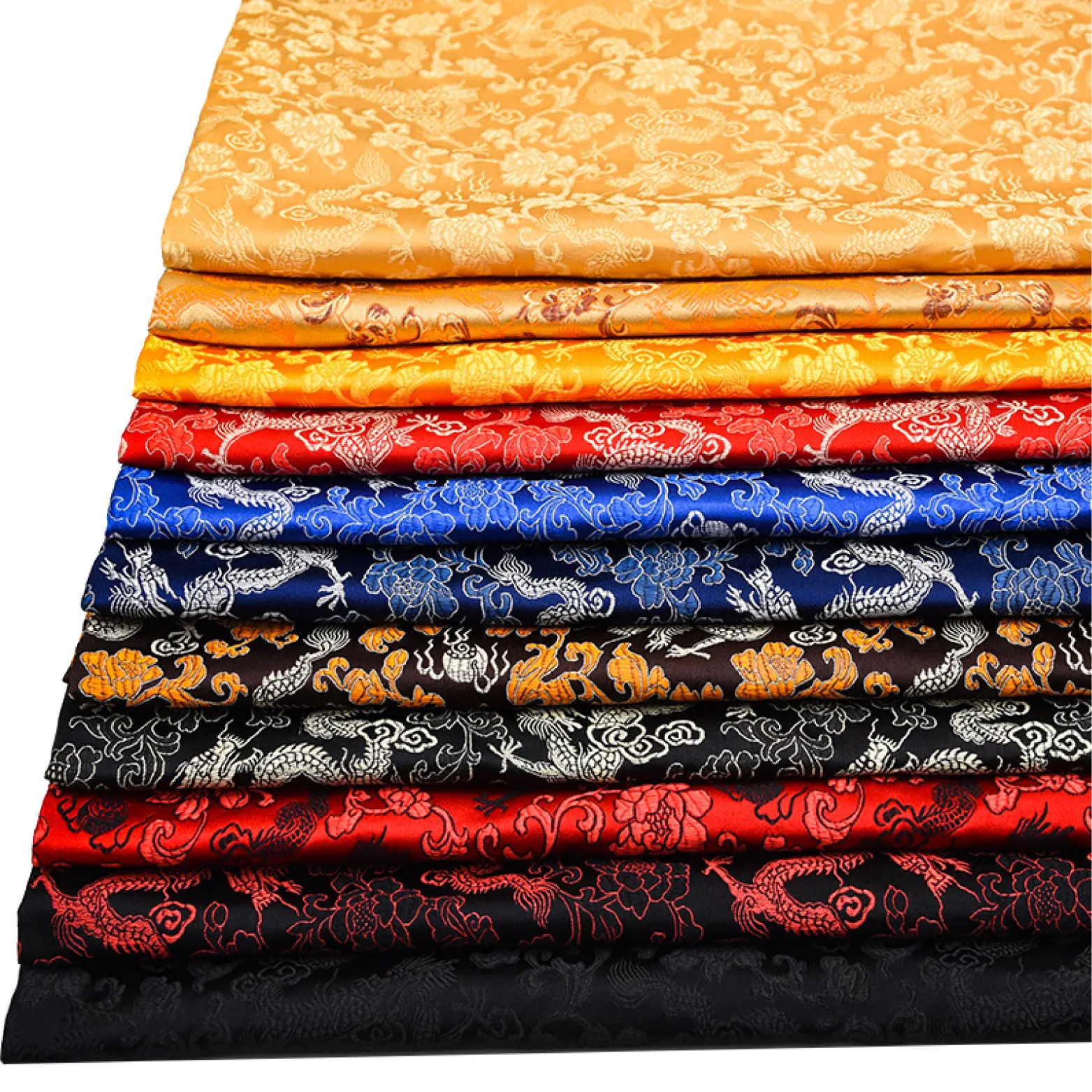 Imitation Silk Brocade Plum Blossom Bamboo Leaf Designs Floral Polyester Cushion Curtain Table Cloth Chinese Jacquard Fabric