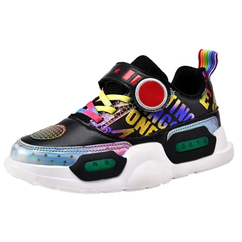 Colors LED Fashion light boys sneakers children Spiderman kids led shoes