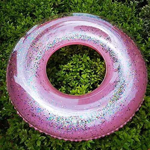 Заводская Летняя Пляжная Вечеринка плавательная трубка прочный круглый прозрачный ПВХ блеск Надувное плавательное кольцо