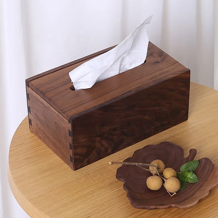 hot selling simple household living room toilet storage box wood tissue box
