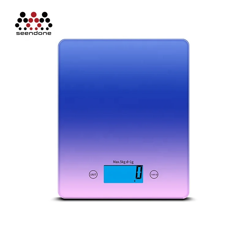 fashion design 5000 g x 1 g accuracy glass platform cooking tool kitchen scale