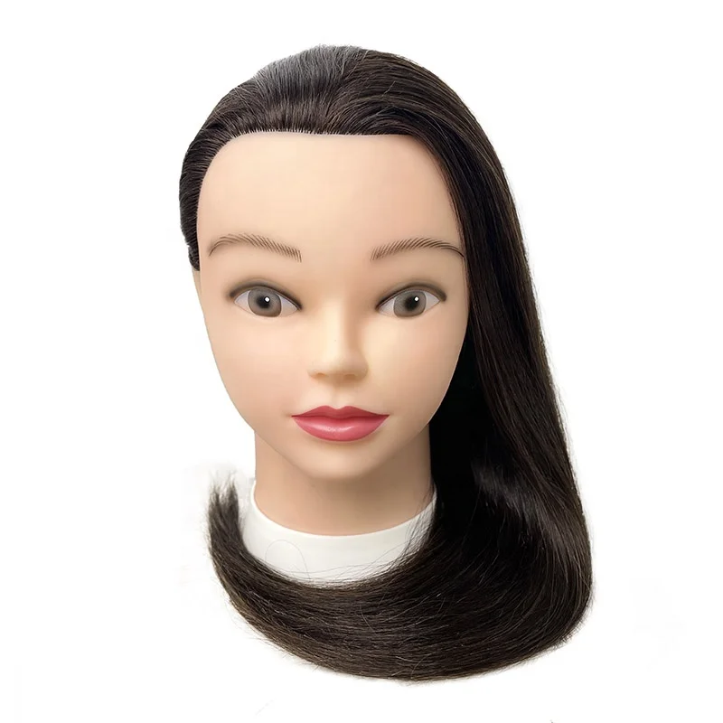 New style 100 human hair beauty hairdressing training heads hair dummy doll head for training practice mannequin head