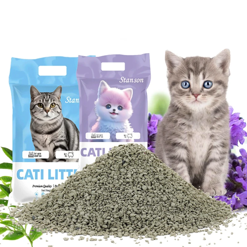 Оптовая продажа измельченный бентонитовый песок для кошек