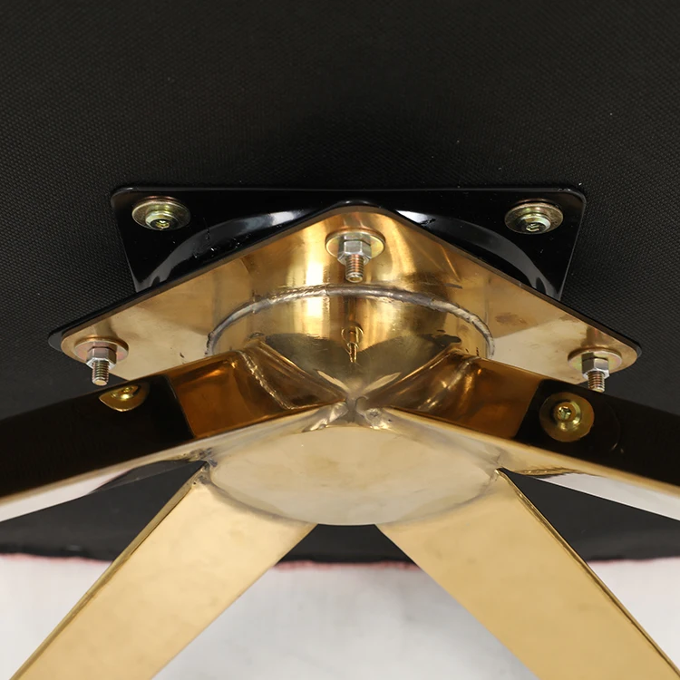 Home Furniture Design Velvet Piping Line Soft Movable Cushion Leisure Accent Sofa Swivel Gold Metal Dining Chair