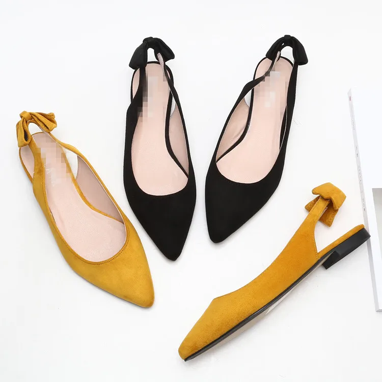 New design ladies fancy OEM pointed toe slingback flats comfortable pump shoes