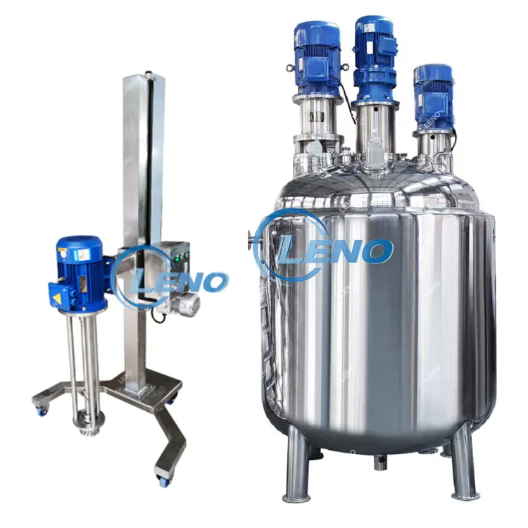 Stainless steel 304/316L mixing tank vacuum liquid emulsify homogenizer tank with electric heating cream making machine