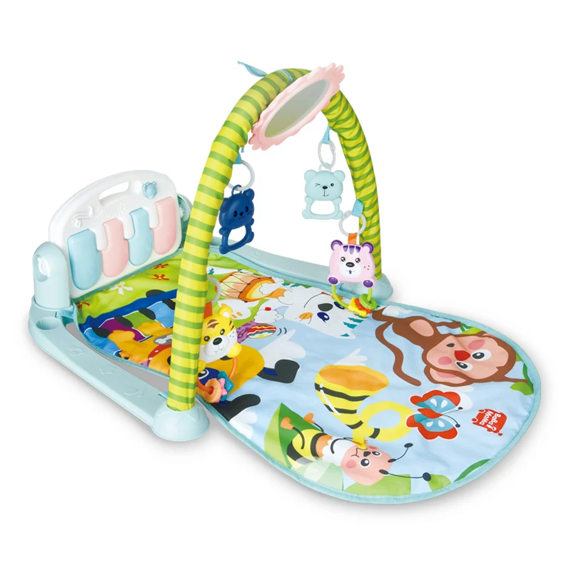 Игровой коврик для детей Детский игровой игр пианино музыкальный фитнес-коврик ползания с подвесными игрушками лежать на