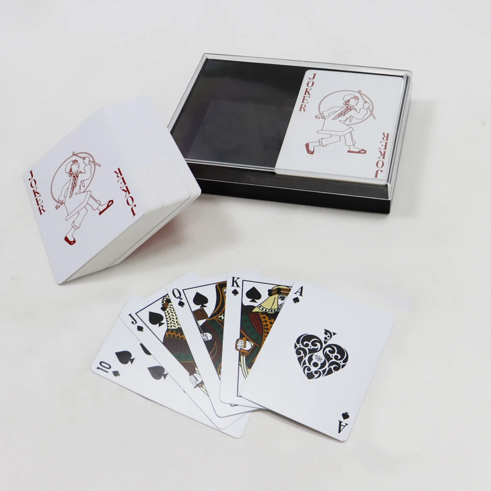 Custom printed gift 2 deck  playing cards High quality smooth plastic waterproof durable PVC poker