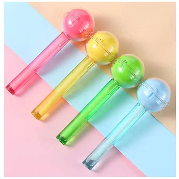 Cross border Clear Color  lollipop lip gloss  2-in-1  Round Ball lip scrub and Chapstick  set