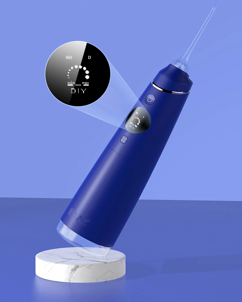 LCD Screen Intelligent Display Cordless Oral Irrigator 280ml Water Tank Portable Electric Dental Water Flosser With 6 Jet Tip