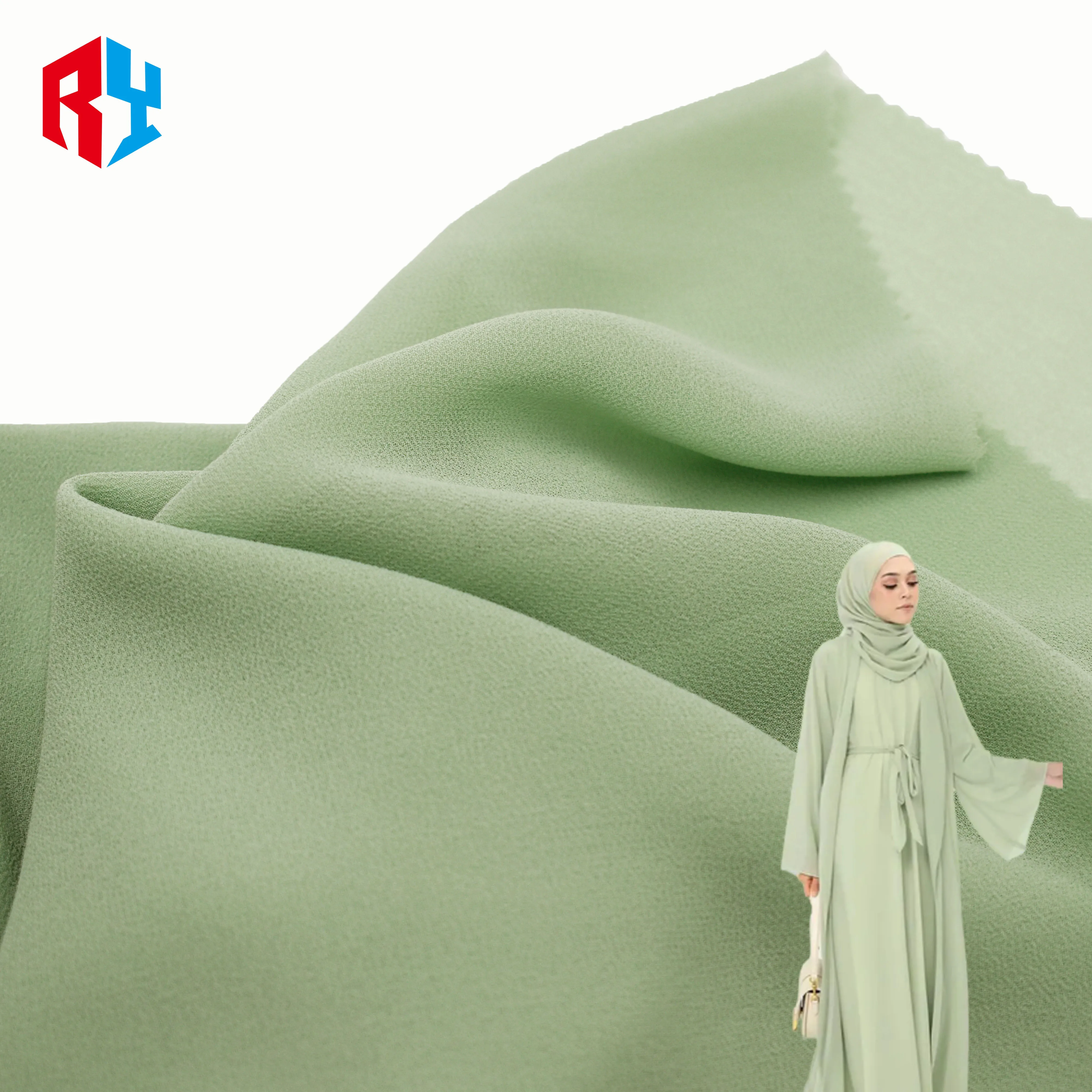 High quality abaya fabric soft chiffon 75d  polyester fabrics georgette fabrics for women dress