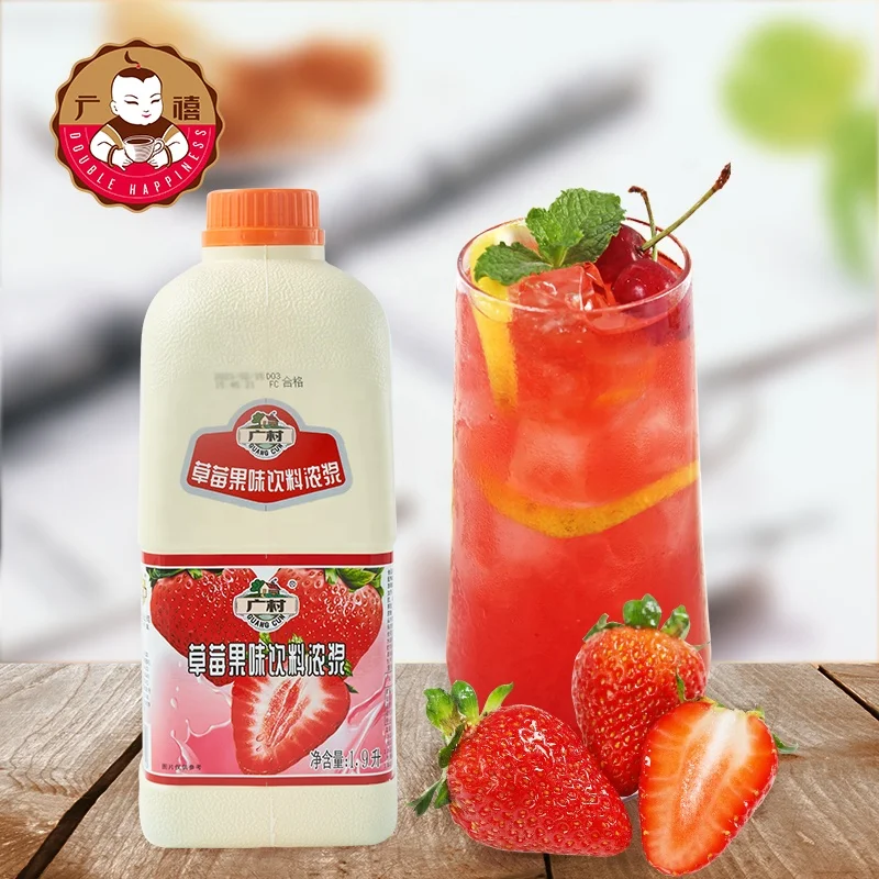 Л Guangcun полезный фруктовый напиток концентрат клубничного сока для Пузырькового чая
