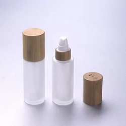 150ml diffuser cosmetic frosted 150ml glass serum bottle  with bamboo cap