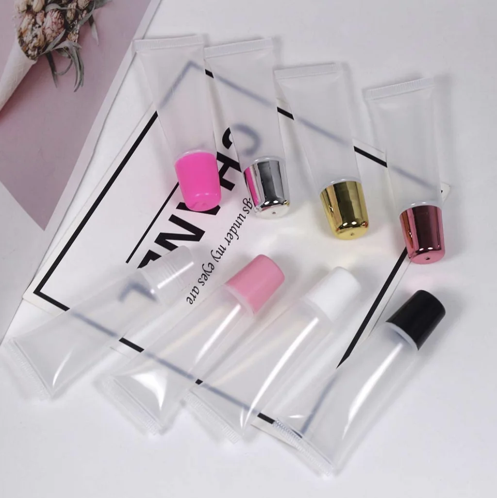5ml 8ml 10ml 15ml 18ml Empty clear push Lip Gloss squeeze tubes Balm lipgloss Containers Mini Soft tube for Cosmetic package