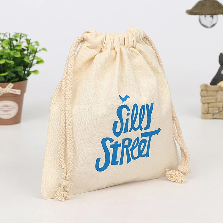 Cheap manufacturer factory price custom logo recycle underwear cloth shoes houseware black organic cotton dust drawstring bag