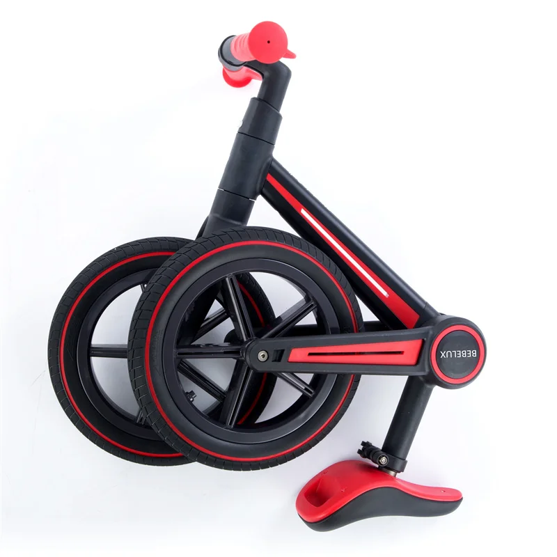 China factory wholesale anti-slip design handlebar PU comfort saddle one-button foldable 12 inch balance bike for kids